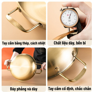 Nồi Nấu ăn Mini Inox Cao Cấp 20CM - Nấu Lẩu, Mì Cay,Nướng,Xào Dùng Cho Mọi Loại Bếp Trong Nhà