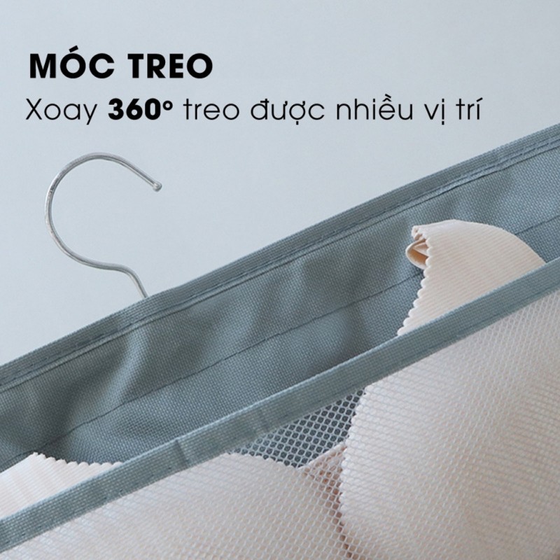 Túi Treo Đồ Lót 2 Mặt 30 Ngăn, Túi Đựng Tất Vớ Áo Ngực Treo Tủ Gọn Gàng Tiện Lợi