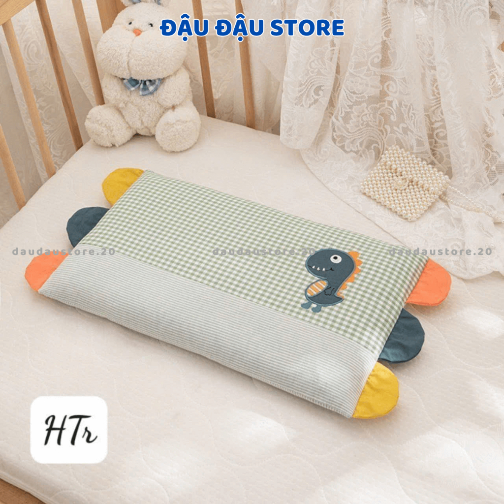 Gối Cotton Gối Nằm Cho Trẻ Em Cầu Vồng Hoạ Tiết Lõi Bông Mềm Mịn Thoáng Mát Cho Bé Yêu 30x50Cm GC04 - Đậu Đậu Store