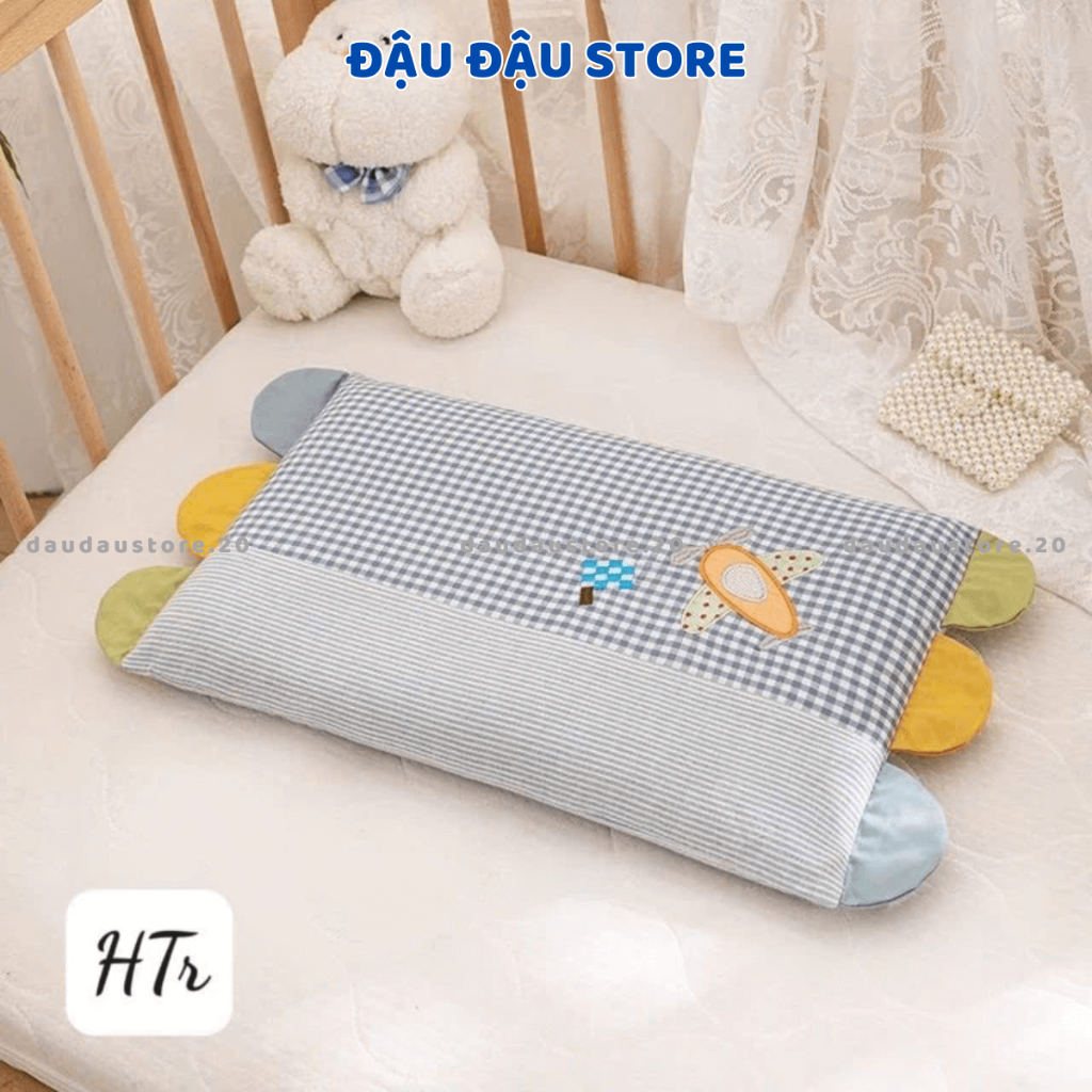 Gối Cotton Gối Nằm Cho Trẻ Em Cầu Vồng Hoạ Tiết Lõi Bông Mềm Mịn Thoáng Mát Cho Bé Yêu 30x50Cm GC04 - Đậu Đậu Store