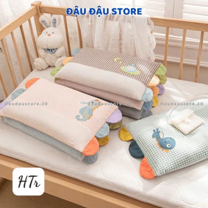 Gối Cotton Gối Nằm Cho Trẻ Em Cầu Vồng Hoạ Tiết Lõi Bông Mềm Mịn Thoáng Mát Cho Bé Yêu 30x50Cm GC04 - Đậu Đậu Store