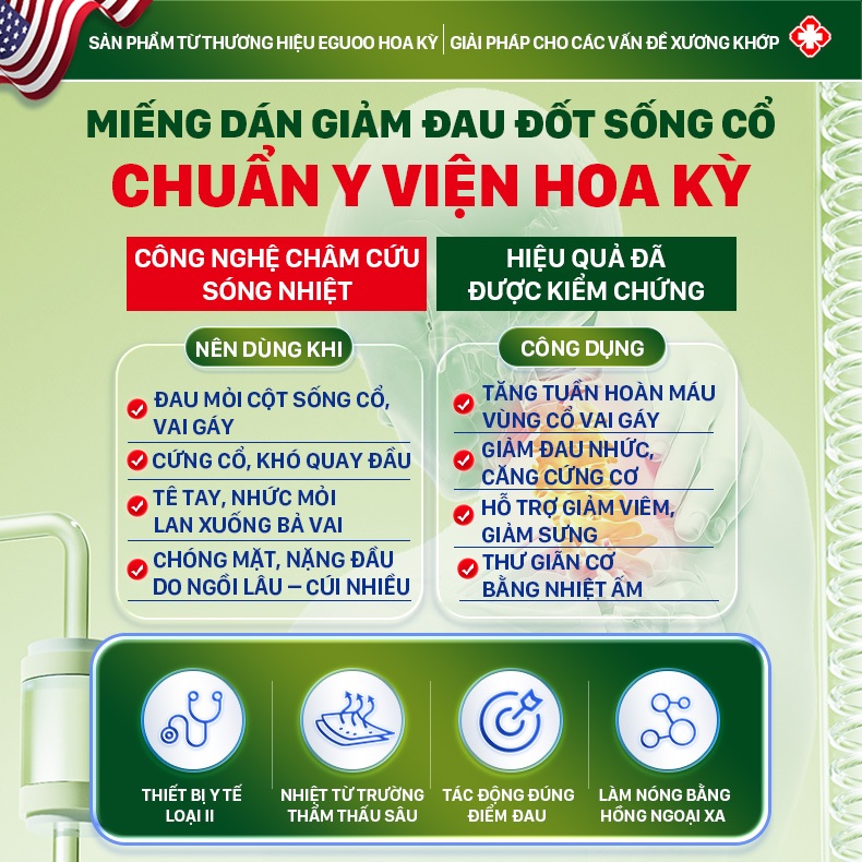 Miếng Dán Thảo Mộc EGUOO Giúp Hỗ Trợ Giảm Đau Cổ, Vai, Gáy Hỗ Trợ Giảm Căng Cơ 1 Hộp 10 Miếng
