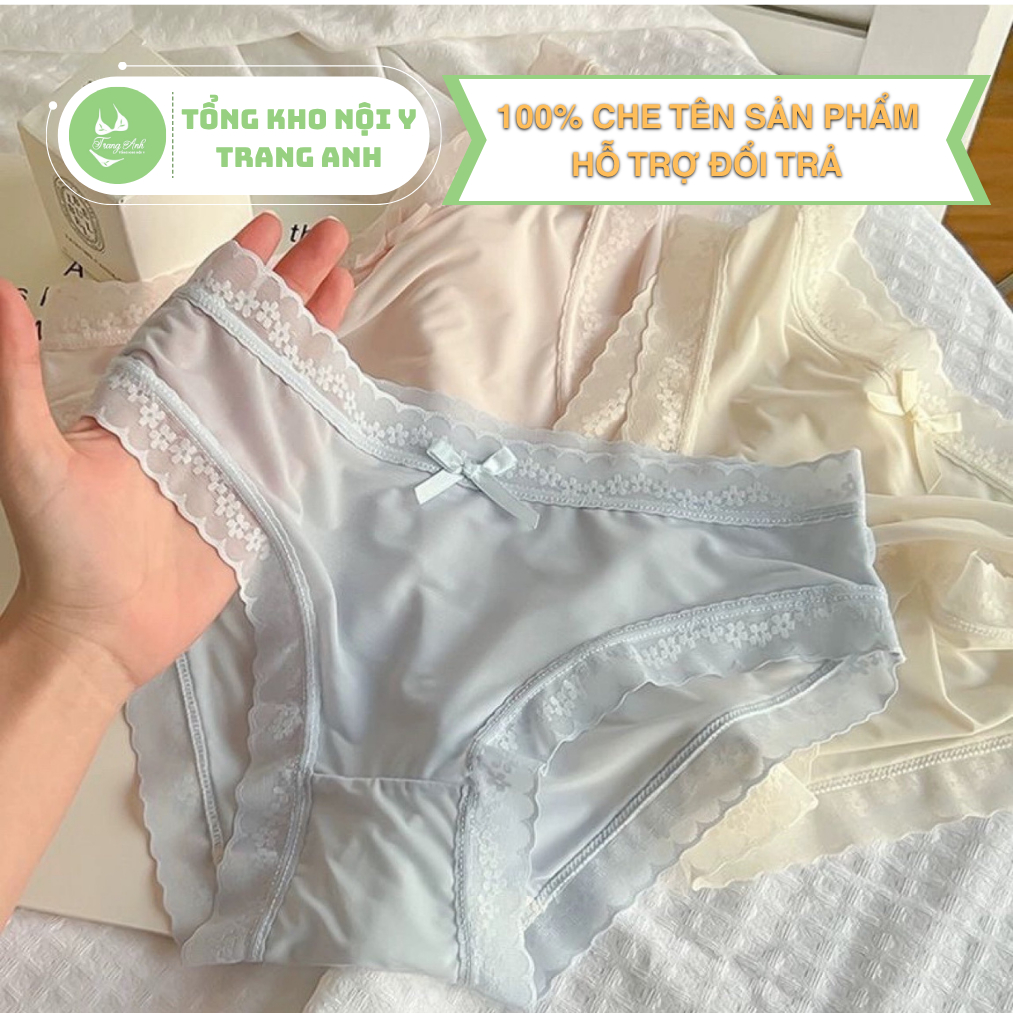 Set 10 Quần lót nữ cotton su lụa viền hoa co giãn 4 chiều không lộ viền mềm mại đủ size QL 108 (MÃ 325)