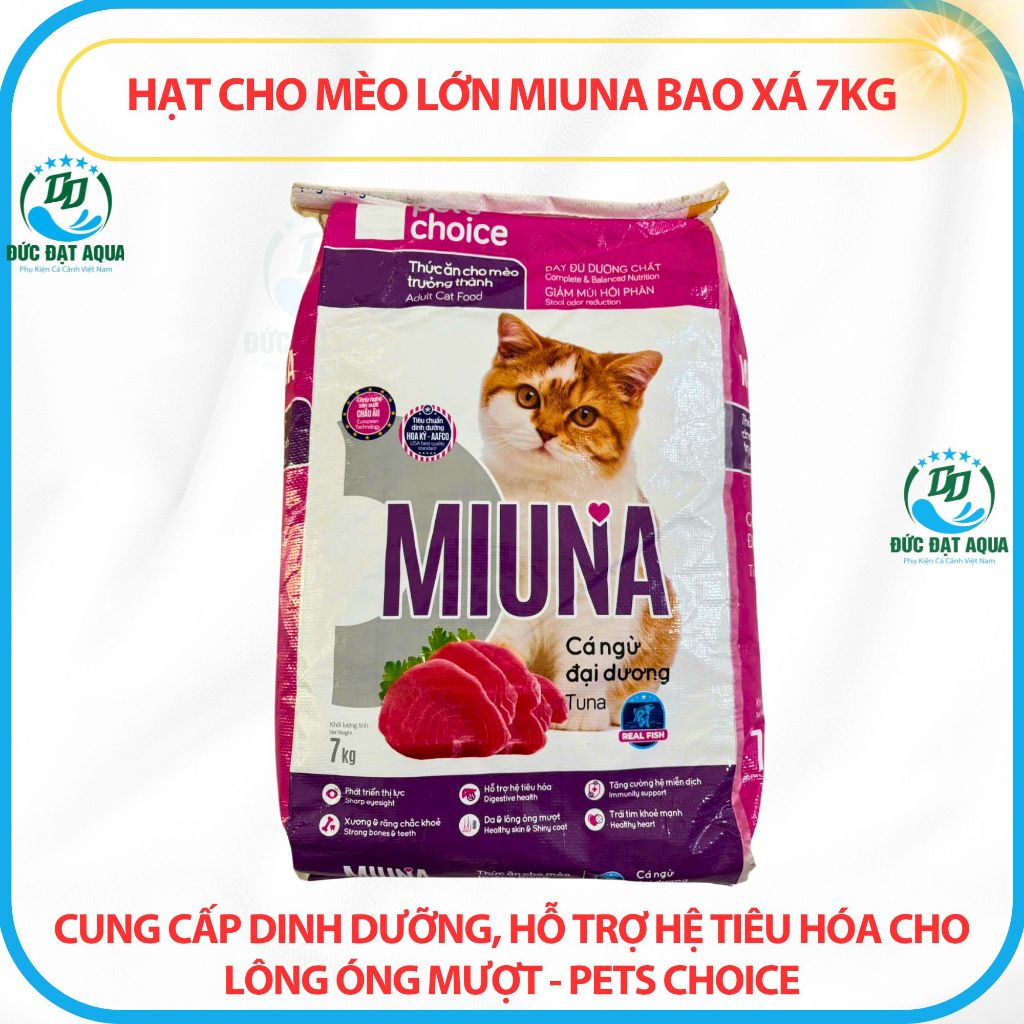 Hạt cho Mèo lớn MIUNA bao xá 7kg cung cấp dinh dưỡng, hỗ trợ hệ tiêu hóa lông óng mượt