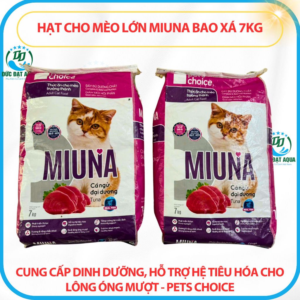 Hạt cho Mèo lớn MIUNA bao xá 7kg cung cấp dinh dưỡng, hỗ trợ hệ tiêu hóa lông óng mượt 8
