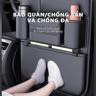 Seametal Ghế Sau Túi Bảo Quản Da PU Tổ Chức Túi Treo Có Túi Đá Thảm Ghế Phụ Kiện Nội Thất