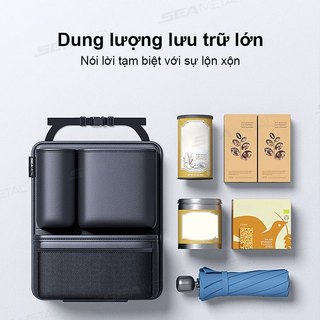 Túi đựng đồ bằng da cốp xe ô tô SEAMETAL có thể tháo rời Túi treo sau ghế ô tô dung tích lớn