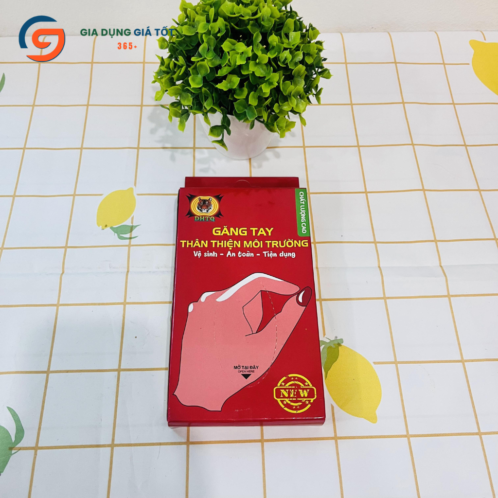 Hộp 100 chiếc găng tay nilon dùng 1 lần , găng tay chế biến thực phẩm