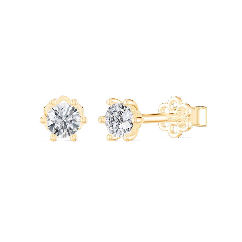 [CHAT TRƯỚC KHI ĐẶT] Bông Tai Nụ Tierra FBT0005 Vàng 10K, Đính Đá CZ 3.6mm, Thiết Kế Trơn, Đơn Giản, Phụ Kiện Trang Sức