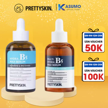 Serum B5 PrettySkin Hydra B5 Max serum tinh chất dưỡng da phục hồi dưỡng trắng da se khít lỗ chân lông 50ml Pretty Skin