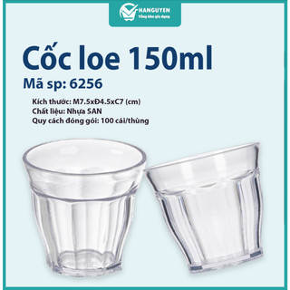 Cốc nhựa trong 150ml miệng loe Việt Nhật, ly uống nước nhựa nguyên sinh cho quán cà phê ms: 6256