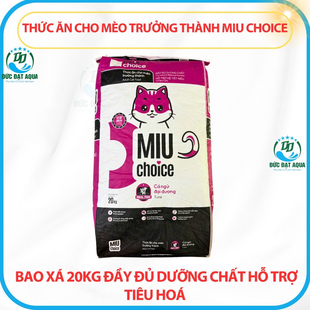 Thức ăn Mèo trưởng thành  Miu Choice – bao 20kg  có 20 gói 1kg đầy đủ dưỡng chất hỗ trợ tiêu hoá 8