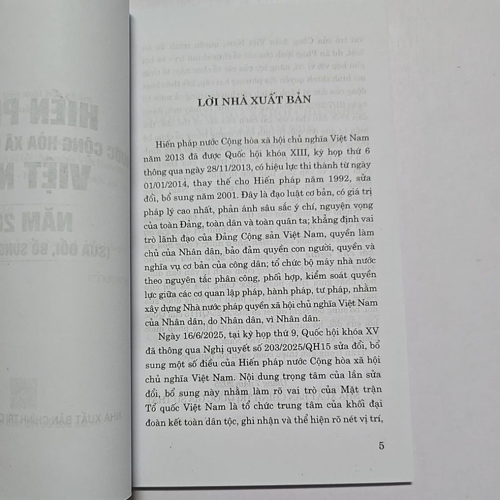 Sách - Hiến Pháp năm 2013 sửa đổi bổ sung năm 2025 (NXB Chính trị quốc gia Sự thật)