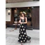 Flora-Đầm dây dáng dài maxi đen in hoa bản to, thanh lịch đơn giản đi biển nghỉ dưỡng, ôm dáng thon gọn