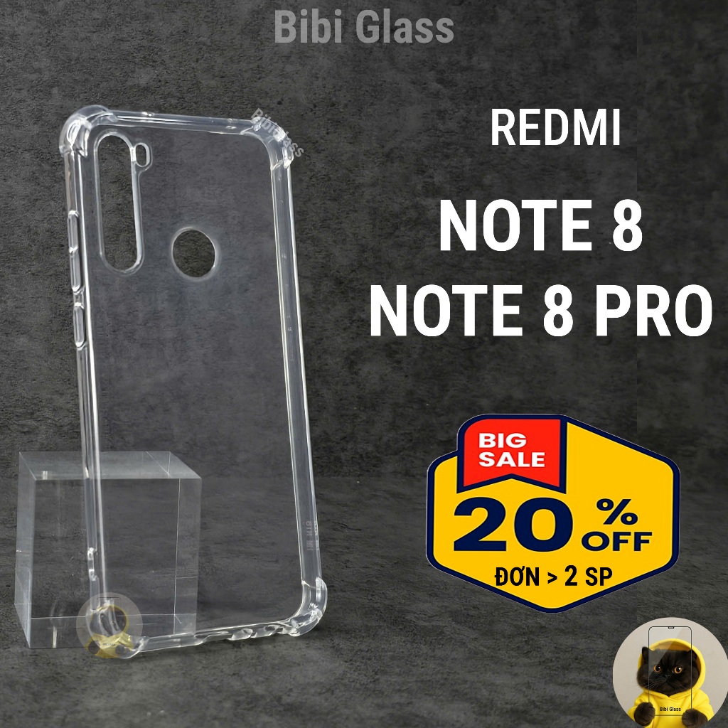 Ốp lưng Redmi Note 8 / 8 Pro nhựa silicon trong suốt dẻo cao cấp chống sốc va đập bảo vệ điện thoại