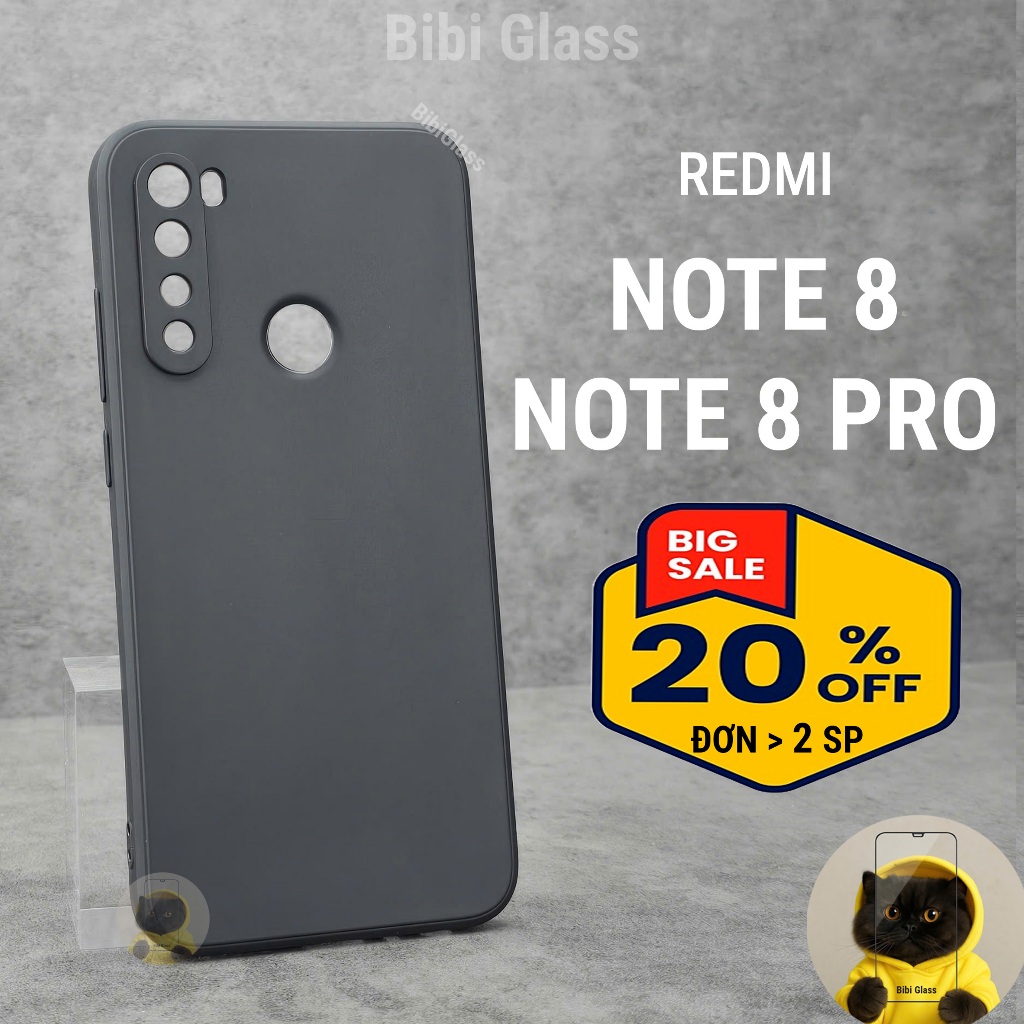 Ốp lưng Redmi note 8, note 8 pro bảo vệ cam điện thoại toàn diện cạnh vuông nhựa dẻo tpu bibi glass