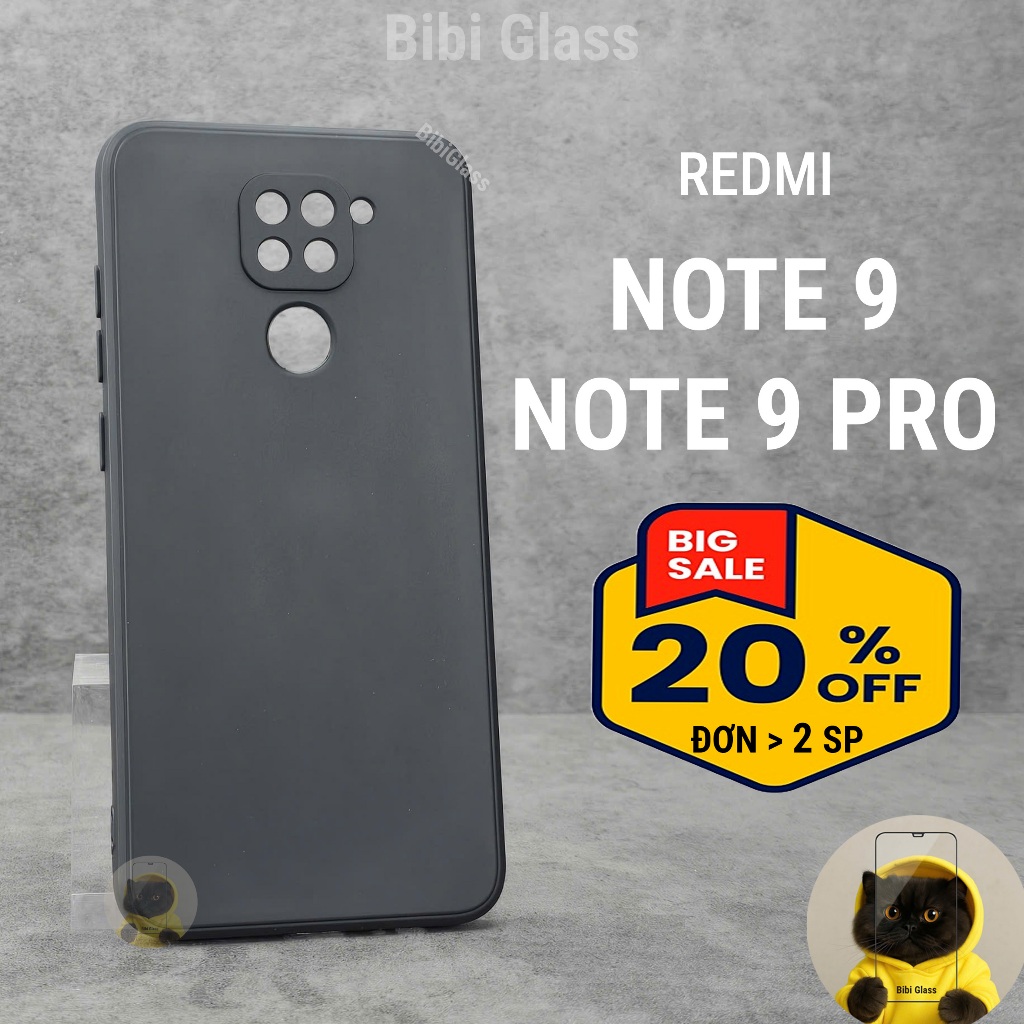 Ốp lưng Redmi Note 9s / 9 Pro bảo vệ cam điện thoại toàn diện cạnh vuông nhựa dẻo tpu bibi glass
