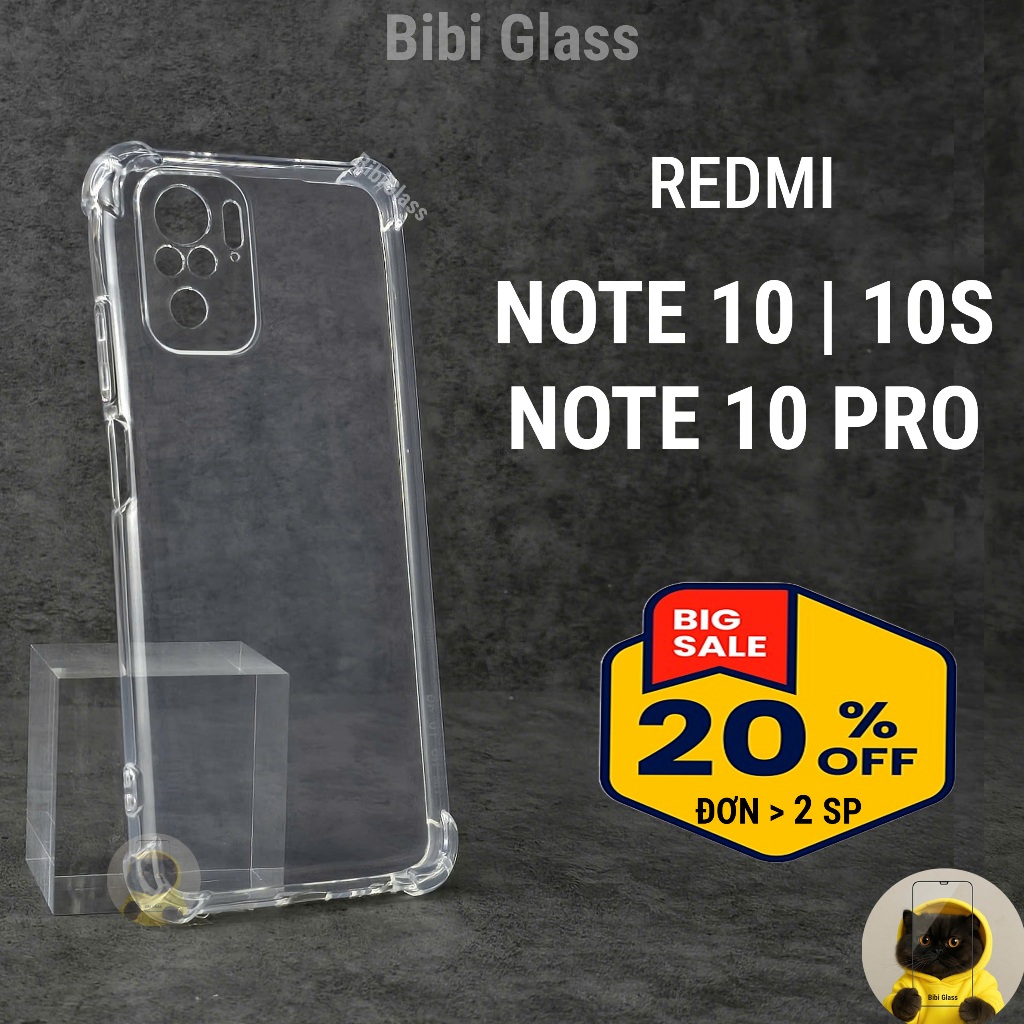 Ốp lưng Redmi Note 10 4G, Note 10 Pro 4G 5G silicon trong suốt dẻo cao cấp chống sốc bảo vệ cam