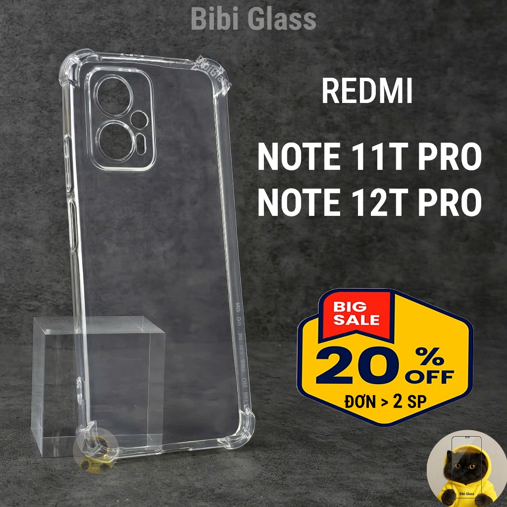 Ốp lưng Redmi Note 11T / 12T Pro nhựa nhựa dẻo trong suốt silicon cao cấp chống sốc bảo vệ camera