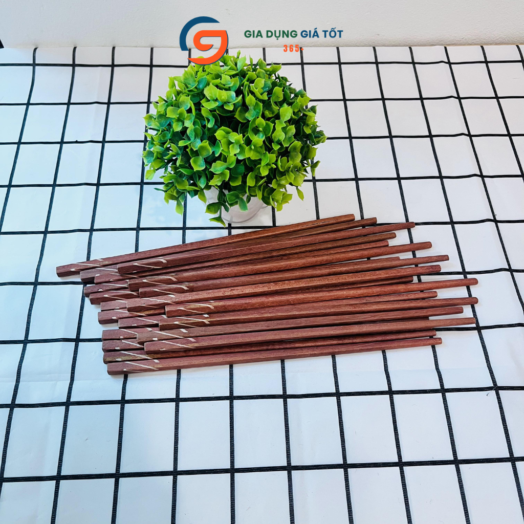 Combo 10 đôi đũa khảm, đũa gỗ không mốc phù hợp cho gia đình , nhà hàng, quán ăn