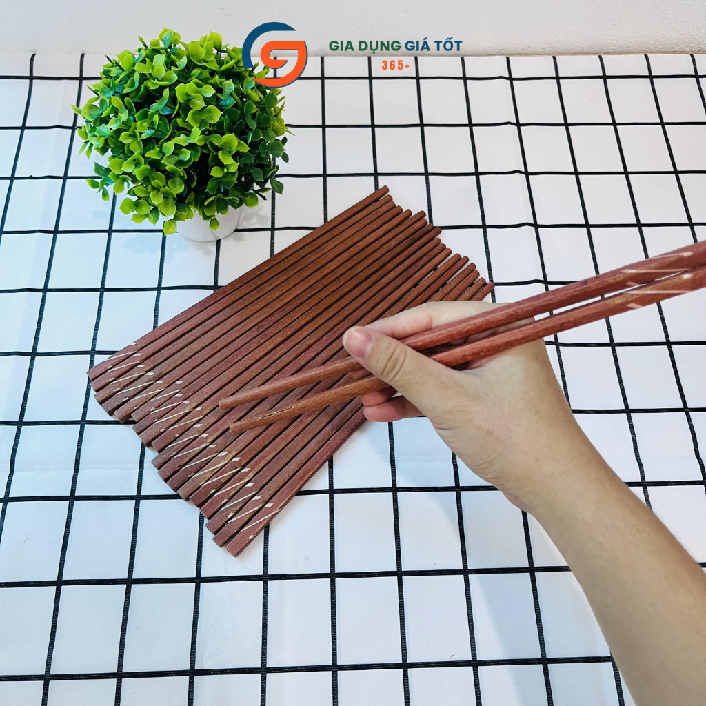 Combo 10 đôi đũa khảm, đũa gỗ không mốc phù hợp cho gia đình , nhà hàng, quán ăn