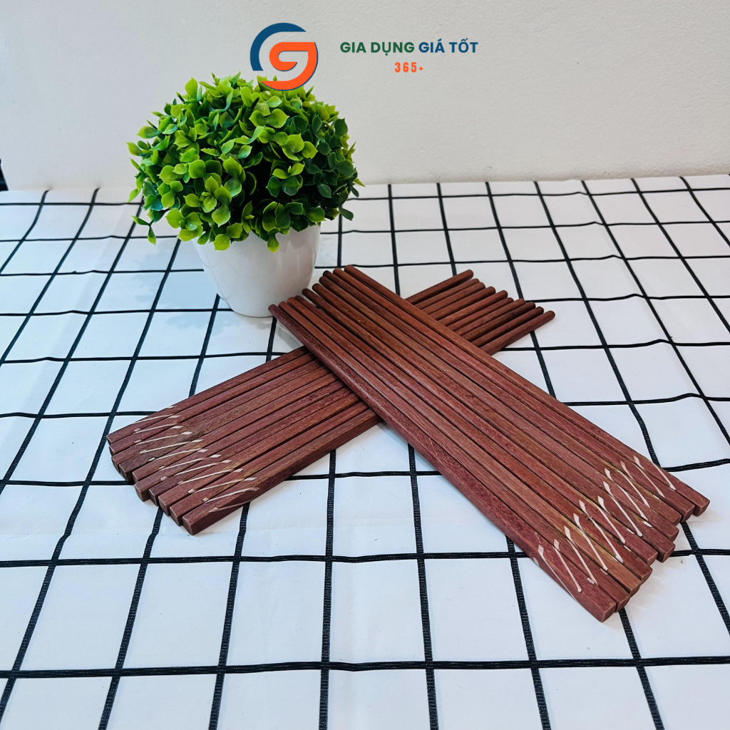 Combo 10 đôi đũa khảm, đũa gỗ không mốc phù hợp cho gia đình , nhà hàng, quán ăn