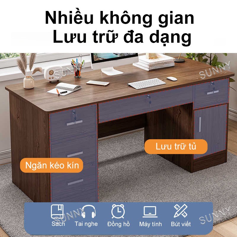SUNNY Bàn gỗ chân bàn sắt sơn tĩnh điện dễ lắp ráp thích hợp làm văn phòng học tập tại nhà