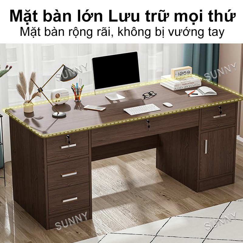 SUNNY Bàn gỗ chân bàn sắt sơn tĩnh điện dễ lắp ráp thích hợp làm văn phòng học tập tại nhà