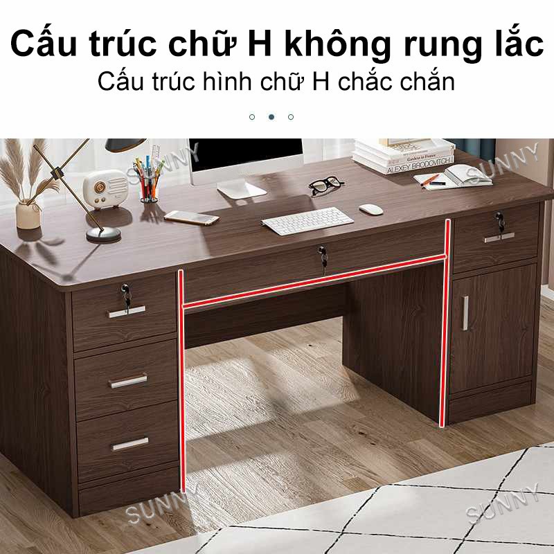 SUNNY Bàn gỗ chân bàn sắt sơn tĩnh điện dễ lắp ráp thích hợp làm văn phòng học tập tại nhà