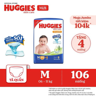 (Link mới)Tã/Bỉm quần huggies skin perfect size M106/L88/xl72/xxl64+4, tã quần huggies skin care M106/L104/xl88/xxl80