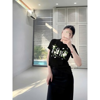 Set ( Áo Thun Đen + Chân Váy Xuông )  Áo Phông Nữ Chepol UNISEX Cổ Tròn Tay Ngắn Chất Cotton Co Dãn 2 Chiều CP_11176