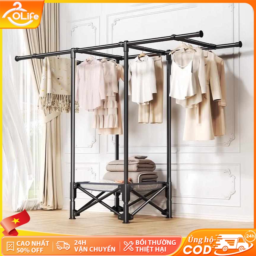 𝐎𝐥𝐢𝐟𝐞 Giàn Phơi Quần Áo Inox Sào Treo Đồ Thông Minh Gấp Gọn Giá Treo Đồ Cao Cấp