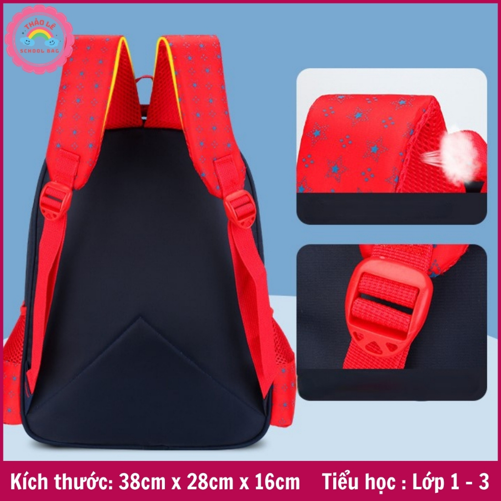 Cặp tiểu học cho bé lớp 1 2 3, balo học sinh cấp 1 trẻ em 6-8 tuổi, bé trai gái siêu nhân nhện công chúa kuromi TL2324