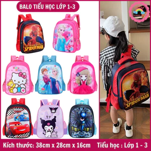 Cặp tiểu học cho bé lớp 1 2 3, balo học sinh cấp 1 trẻ em 6-8 tuổi, bé trai gái siêu nhân nhện công chúa kuromi TL2324