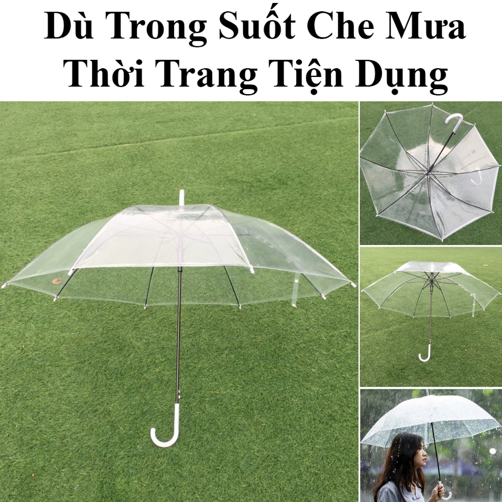 Dù Trong Suốt Che Mưa Che Nắng Thời Trang Tiện Dụng