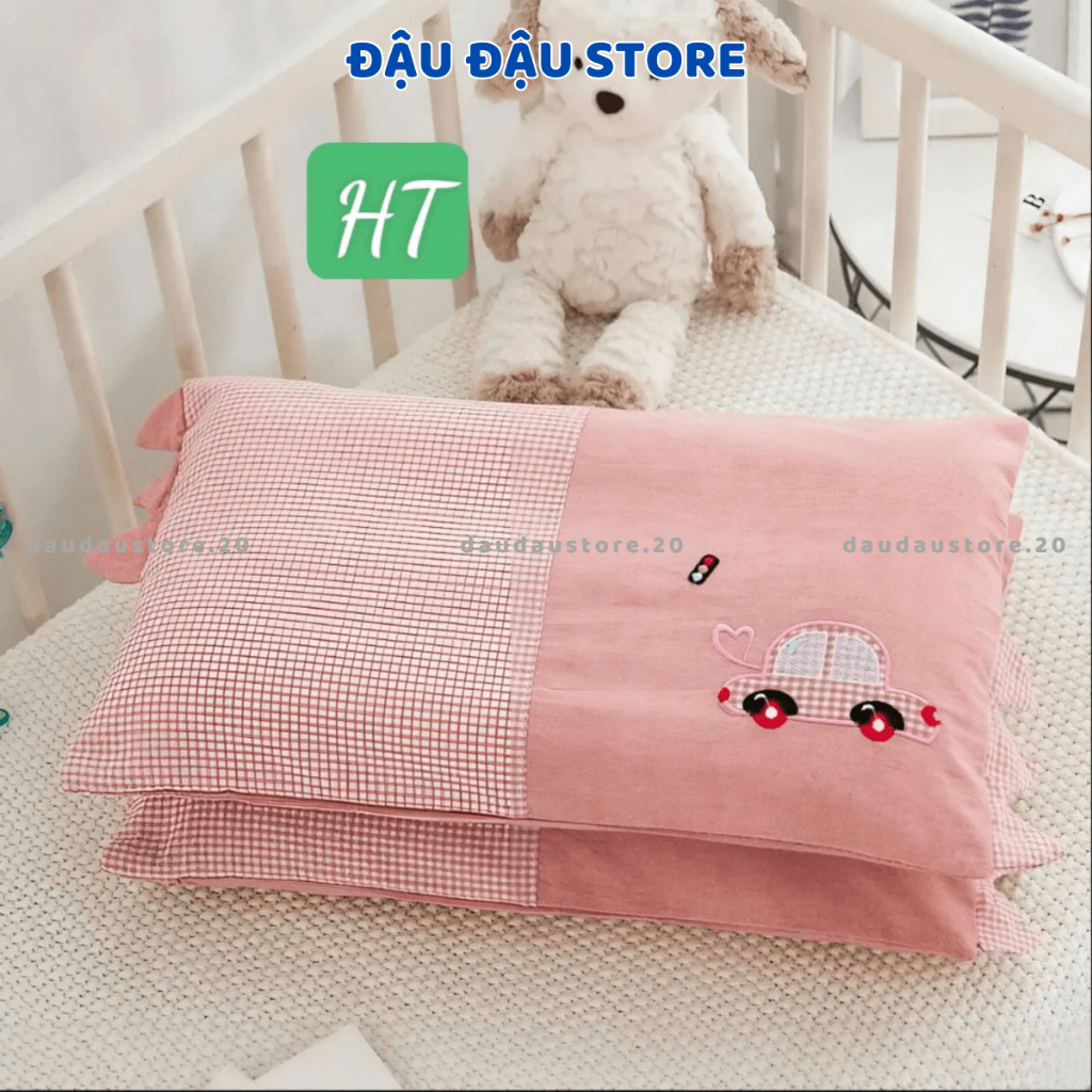 Gối Cotton Gối Nằm Cho Trẻ Em Cầu Vồng Hoạ Tiết Lõi Bông Mềm Mịn Thoáng Mát Cho Bé Yêu 30x50Cm GC06 - Đậu Đậu Store