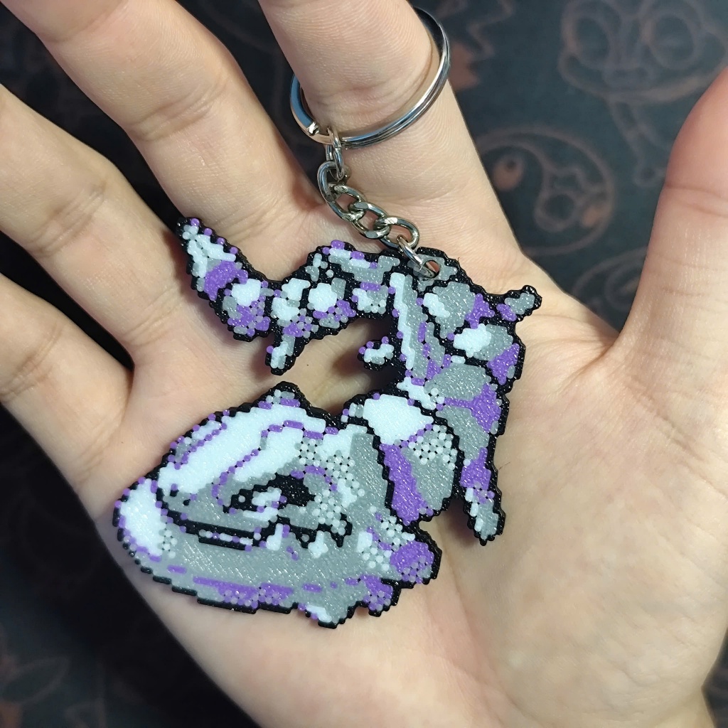 Móc Khóa Pokemon Steelix Phong Cách Pixel Art in 3D