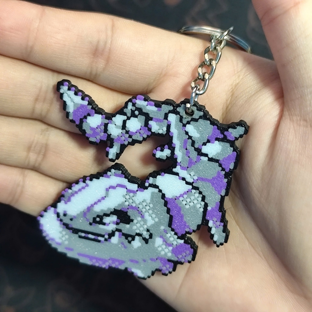 Móc Khóa Pokemon Steelix Phong Cách Pixel Art in 3D