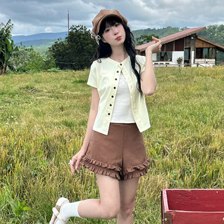 NAVIE -  ( MUA 1 KÈM 1 DÂY NƠ ) Quần short ngắn AMY line phối bèo 2 lớp thời trang nữ