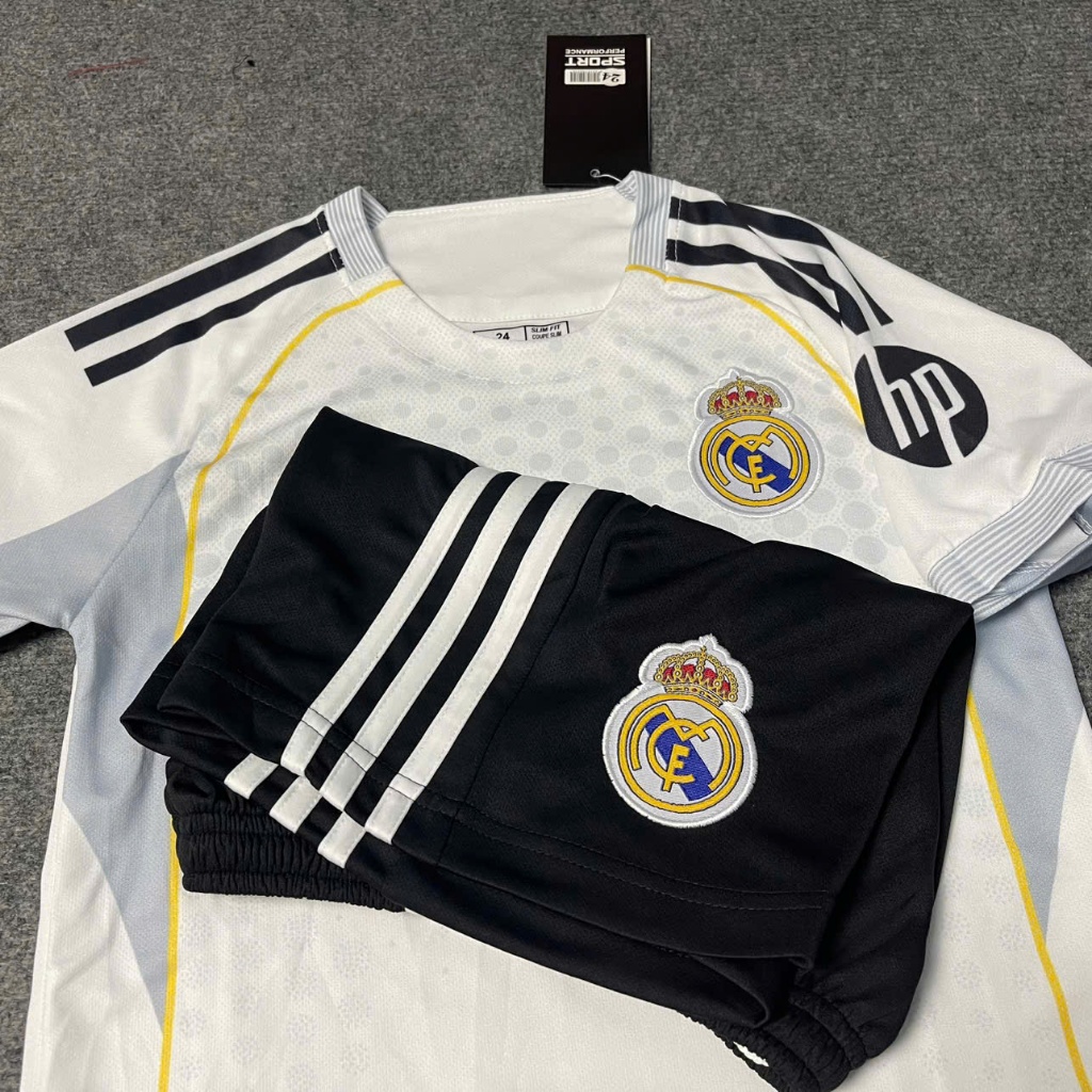 Áo Bóng Đá, Áo Đá Banh Trẻ Em CLB In Sẵn Ronaldo số 7.  - Vải Mè Thái Cao Cấp - In Sẵn Cr7
