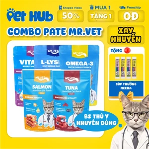 Hộp 12 Gói Pate MR VET Gói 70g Thức Ăn Ướt Cho Mèo Bổ Sung Dinh Dưỡng