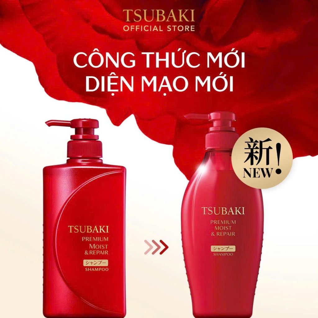 Dầu gội Phục hồi & bồng bềnh Tsubaki Premium Volume & Repair 450ml