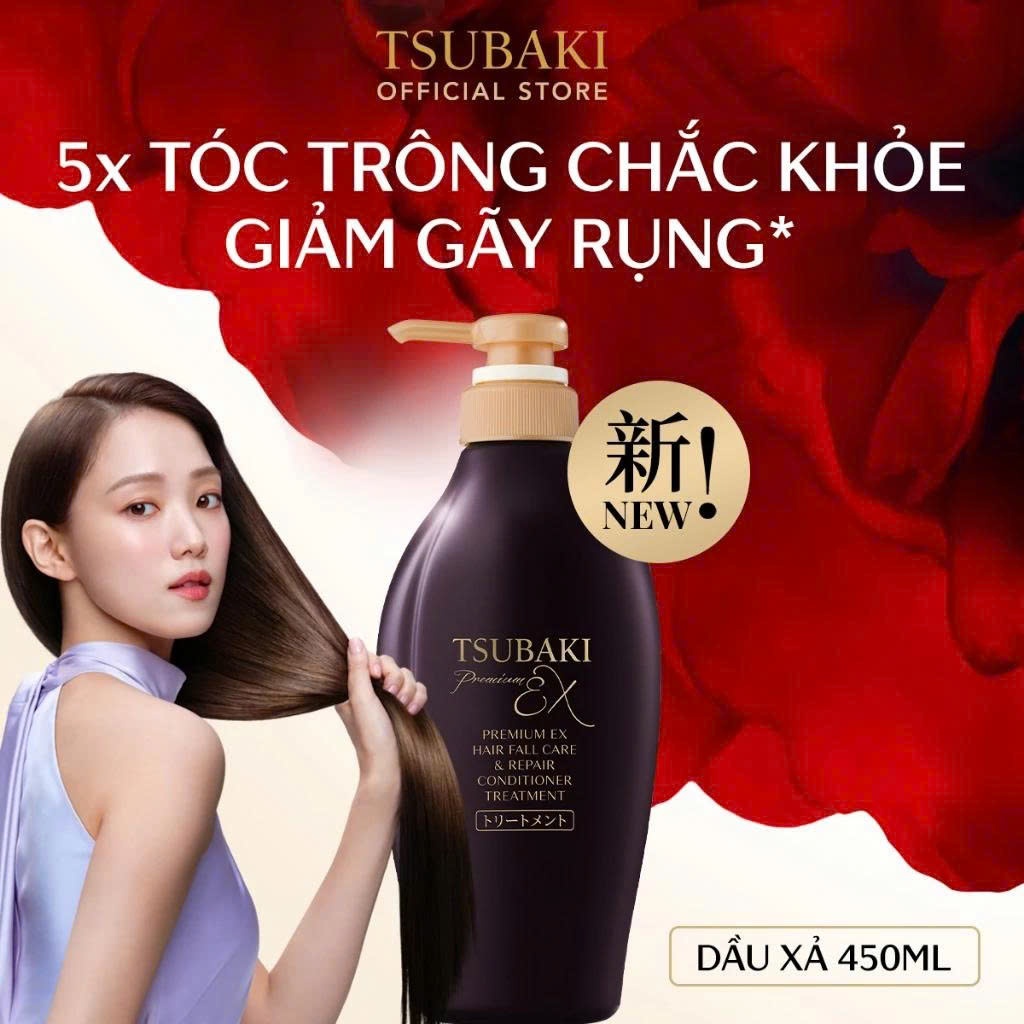 Dầu gội Phục hồi & bồng bềnh Tsubaki Premium Volume & Repair 450ml