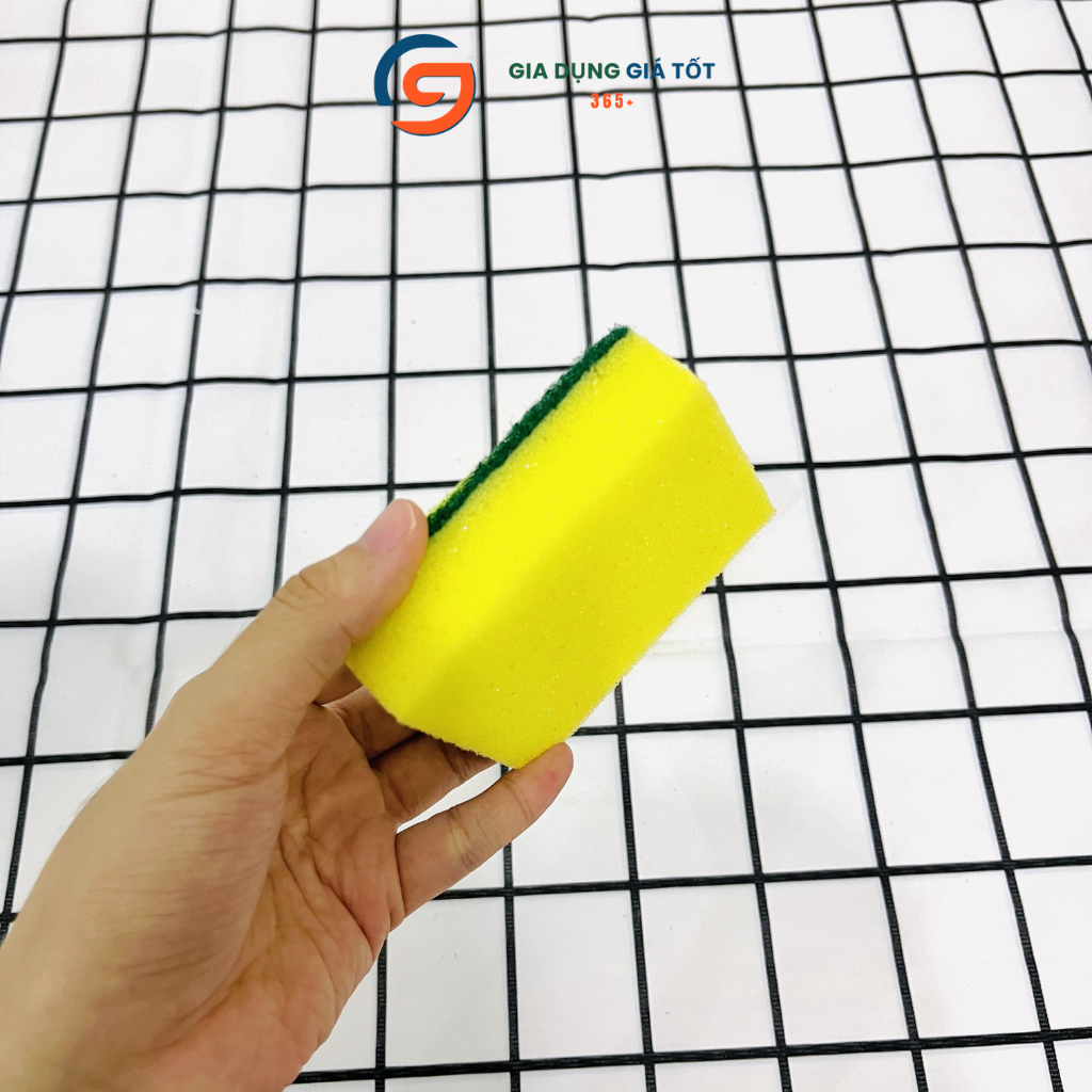 Combo 10 miếng rửa chén mút vàng 2 mặt, miếng bọt biển rửa bát chén đa năng ,đồ rửa chén nhà bếp