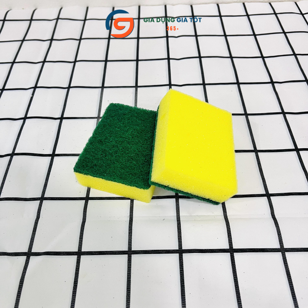 Combo 10 miếng rửa chén mút vàng 2 mặt, miếng bọt biển rửa bát chén đa năng ,đồ rửa chén nhà bếp