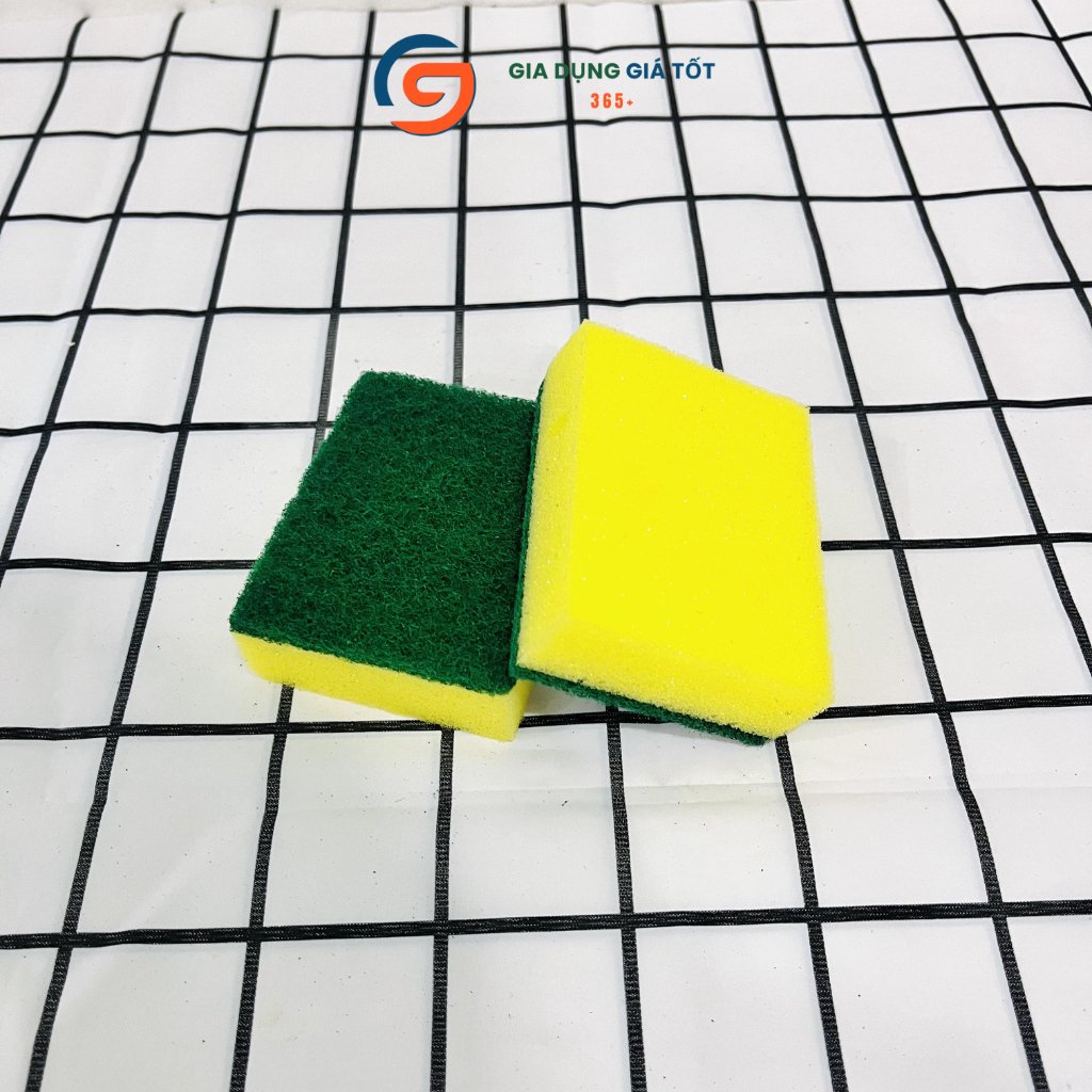 Combo 10 miếng rửa chén mút vàng 2 mặt, miếng bọt biển rửa bát chén đa năng ,đồ rửa chén nhà bếp