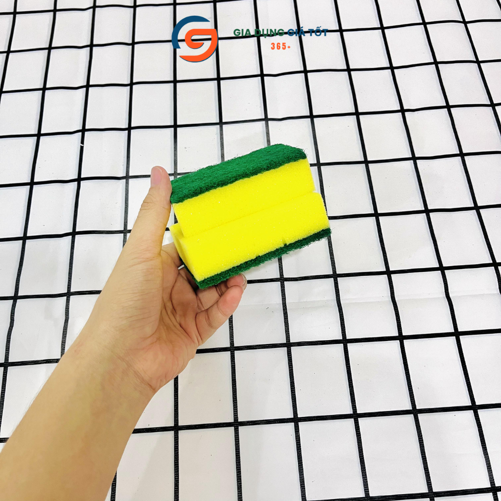 Combo 10 miếng rửa chén mút vàng 2 mặt, miếng bọt biển rửa bát chén đa năng ,đồ rửa chén nhà bếp