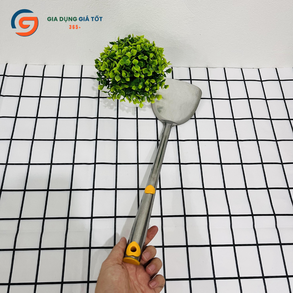 Bộ 3 muôi vá xẻng inox cán dài , dụng cụ nấu ăn nhà bếp - muôi múc canh, vá lỗ, xẻng chiên
