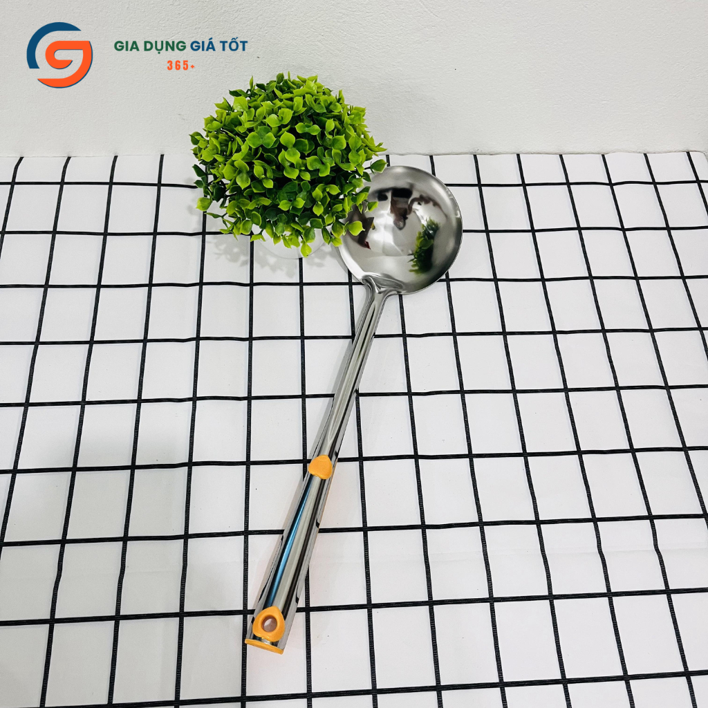 Bộ 3 muôi vá xẻng inox cán dài , dụng cụ nấu ăn nhà bếp - muôi múc canh, vá lỗ, xẻng chiên
