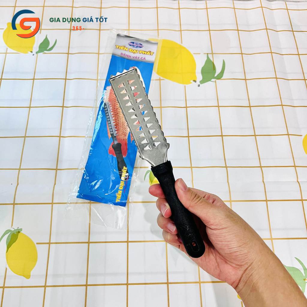 Dụng cụ đánh vảy cá inox không gỉ , đánh vảy cán nhựa dài 21cm chống trơn